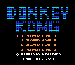 Donkey Kong: Original Edition Title Screen